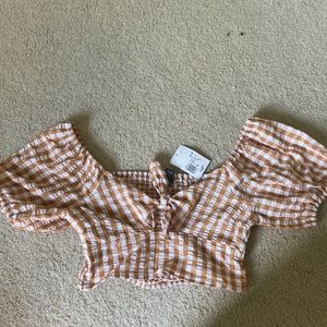 Forever 21 Woven Top/Blouse Maple/White